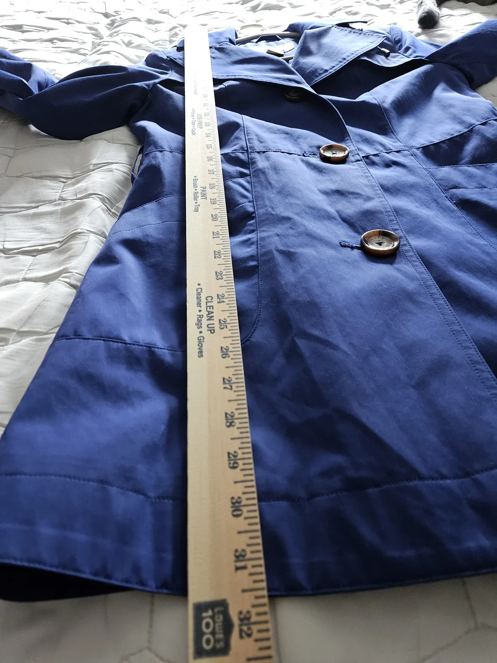 Michael Kors Royal Blue Hooded Trench Coat